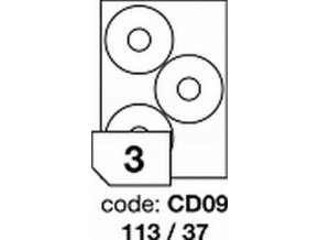 Etikety A4 bílá CD07 118x18 laser lesk R0119/20ks