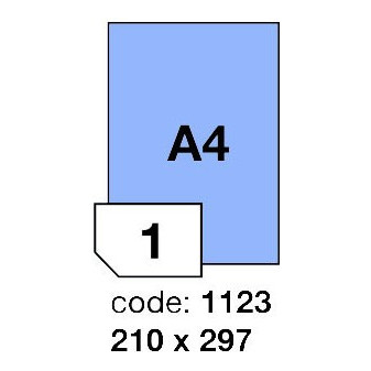 Etikety A4 modrá 210x297 R0123/100ks