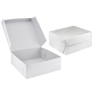 Krabice na dort, bílá, 1vr., 14x14x9cm