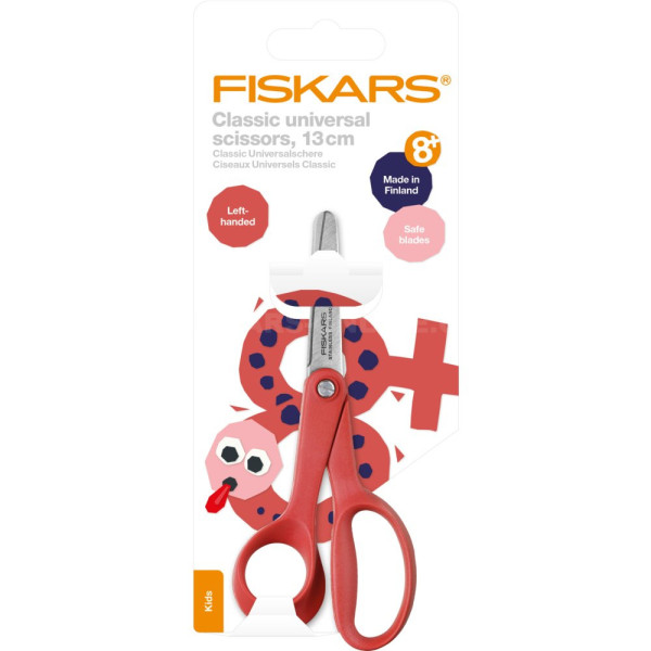Nůžky dětské, pro leváky, červené, Fiskars, 13cm