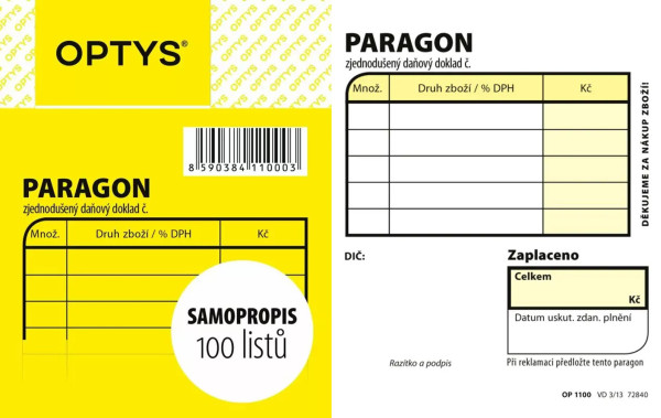 Paragon NCR, 7.5x9.5cm, OP100