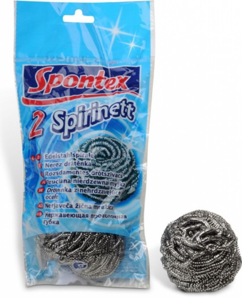 Drátěnka nerezová Spontex Spirinett, 18g, 2ks