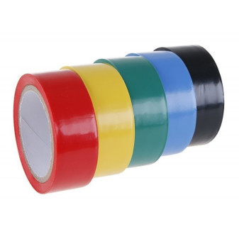 Lepící páska izolační PVC, 16mm x 5m, barevný mix, 5ks