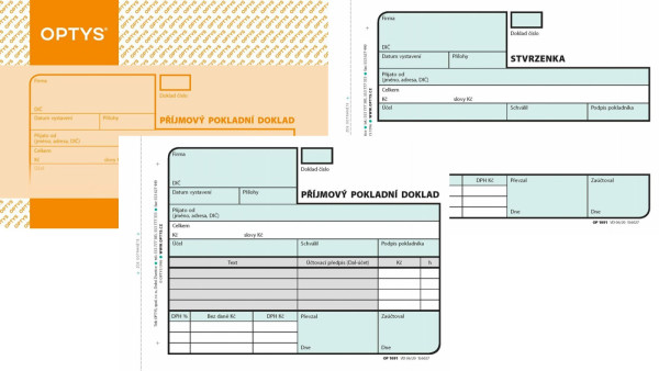 Příjmový pokladní doklad + stvrzenka/OP91