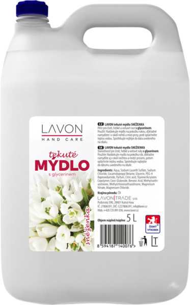 Lavon tekuté mýdlo bílé, sněženka, 5l