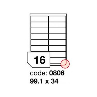 Etikety A4 bílá 99.1x34 R0100/20ks