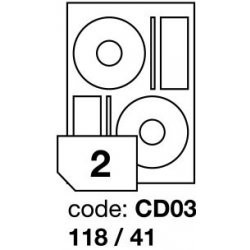 Etikety A4 bílá CD03 118x41 RO100 / 20ks
