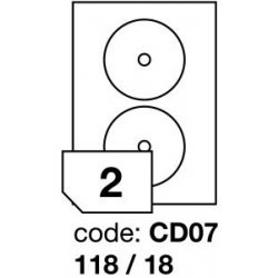 Etikety A4 bílá CD07 118x18 laser lesk R0119 / 20ks