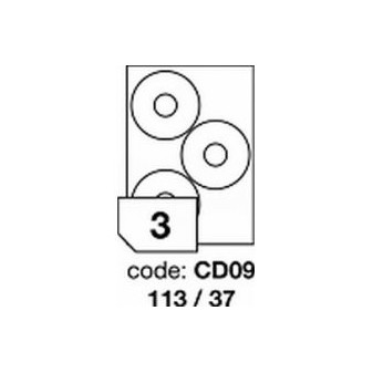 Etikety A4 bílá CD07 118x18 laser lesk R0119/100ks