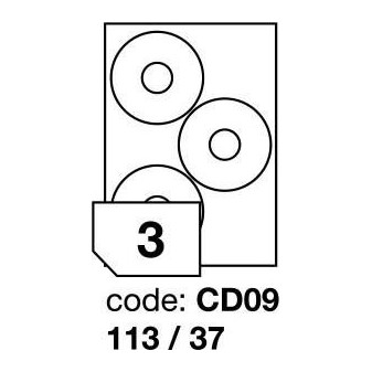Etikety A4 bílá CD09 113X37 R0100/100ks