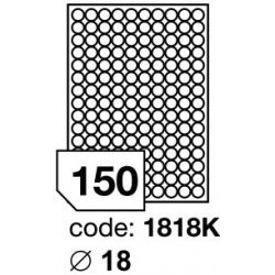 Etikety A4 BÍLÉ PRŮM.1,8cm R0100/100ks
