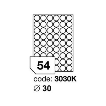 Etikety A4 bílá prům. 3cm R0100/100ks