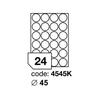 Etikety A4 bílá prům. 4.5cm R0100/100ks