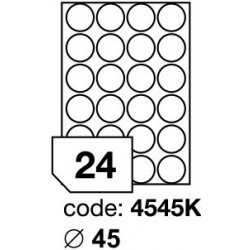 Etikety A4 BÍLÉ PRŮM.4.5cm R0100/20ks