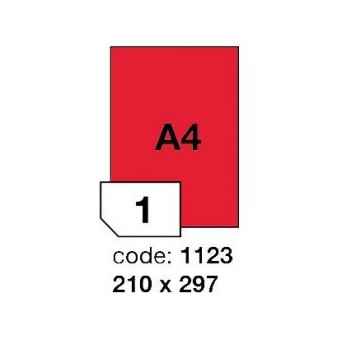 Etikety A4 červená 210x297 R0122/100ks