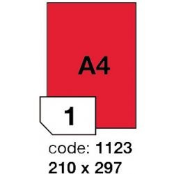 Etikety A4 červená 210x297 R0122 / 100ks