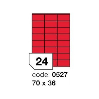 Etikety A4 červená 70x36 R0122/100ks