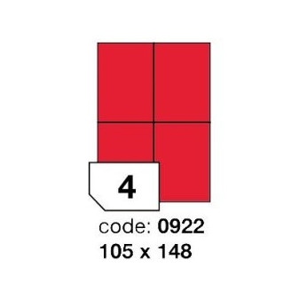 Etikety A4 sign červená 105x148 R0132/100ks