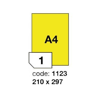 Etikety A4 žlutá 210x297 R0121/100ks