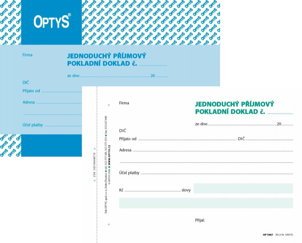 Příjmový pokladní doklad jednoduchý/OP67