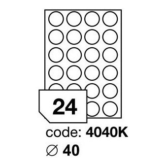 Etikety A4 bílá prům. 4cm R0100/100ks