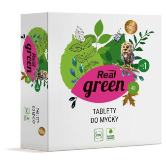 Real green clean tablety do myčky nádobí, 40ks