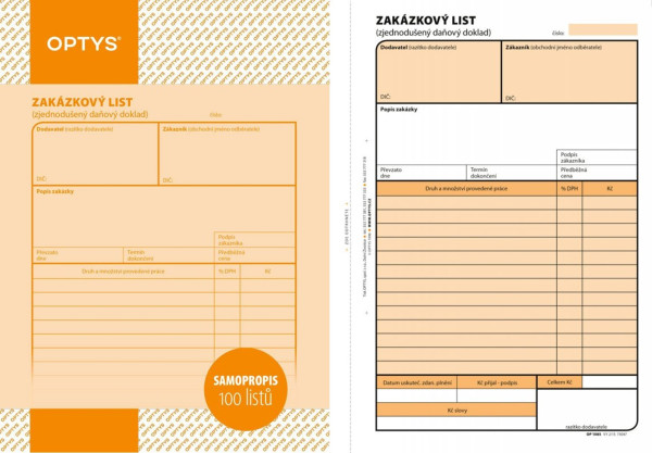 Zakázkový list/OP85
