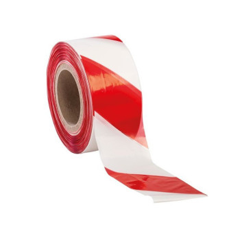 Páska PE výstražná, 8cm x 250m, červeno-bílá