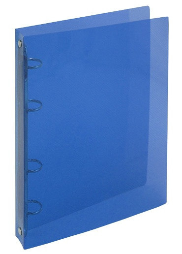 Pořadač A5, PP, 4kr., 2,5cm, průhledná modrá Opaline