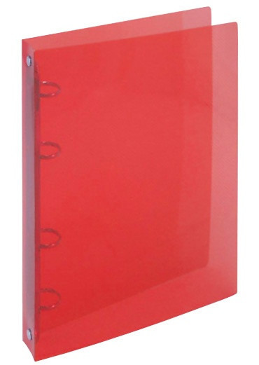 Pořadač A5, PP, 4kr., 2,5cm, průhledná růžová Opaline