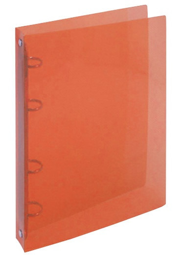 Pořadač A5, PP, 4kr., 2,5cm, průhledná oranžová Opaline