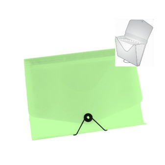 Deska A4 s přihrádkami + gumička, zelená