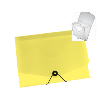 Deska A4 s přihrádkami + gumička, žlutá