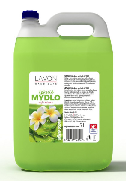 Lavon tekuté mýdlo zelené, aloe vera, 5l