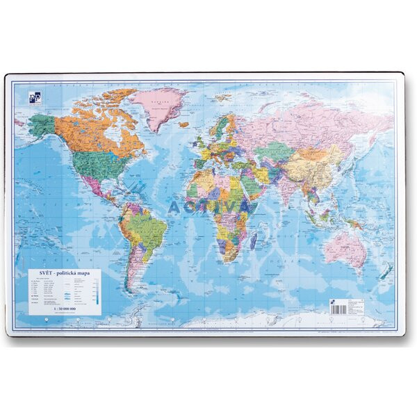Psací podložka stolní - mapa Světa