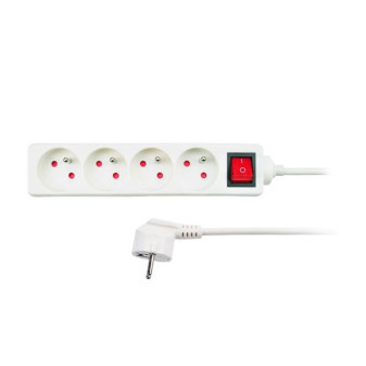 Kabel prodlužovací, 4 zásuvky + vypínač, 7m