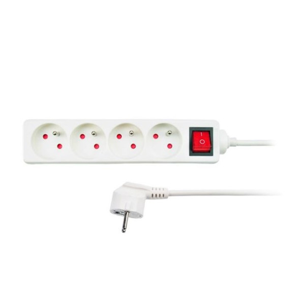 Kabel prodlužovací, 4 zásuvky + vypínač, 7m