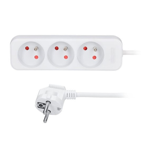 Kabel prodlužovací, 3 zásuvky, 2m