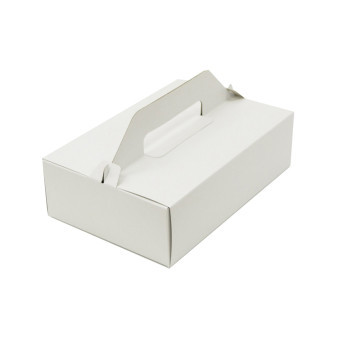 Krabice na zákusky s uchem, bílá, 18.5x15x9,5cm