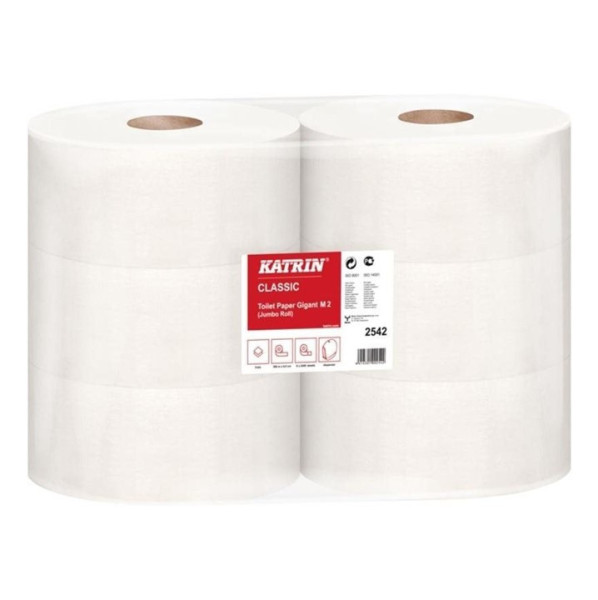 Toaletní papír Jumbo 23cm, 2vr, bílý recykl, Katrin, 1 role