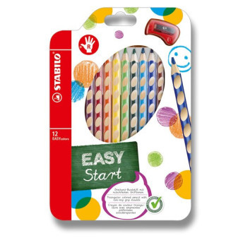 Pastelky Stabilo Easy 332, trojhranné, pro praváky, 12ks