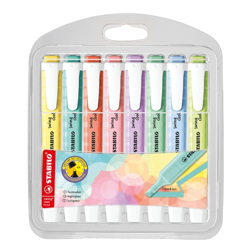 Popisovač, zvýrazňovač Stabilo, swing cool, zkosený, 1-4mm, 8ks.