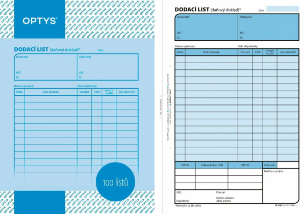 Dodací list, A5/OP44