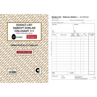 Dodací list A5, číslovaný, NCR, PT142
