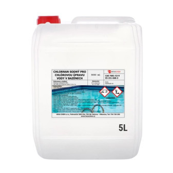 Chloran sodný pro úpravu vody v bazénech, 5 l