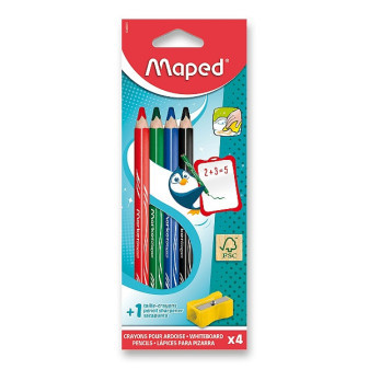 Tužka na mazací tabulku Maped 4 barvy + ořezávátko