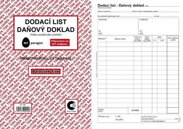 Dodací listy A5, NCR, PT140