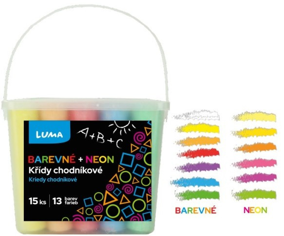 Křída barevná 15ks/neon chodník