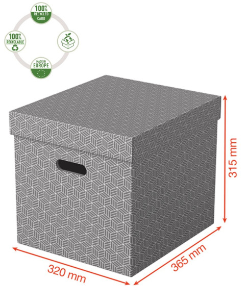 ÚLOŽNÝ BOX ESSELTE 32x31,5x36,5CM ŠEDÝ/1KS