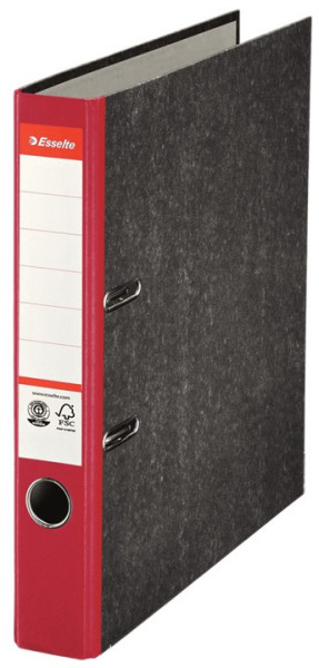 Pákový pořadač A4 Esselte Mramor, karton, 5cm, červená